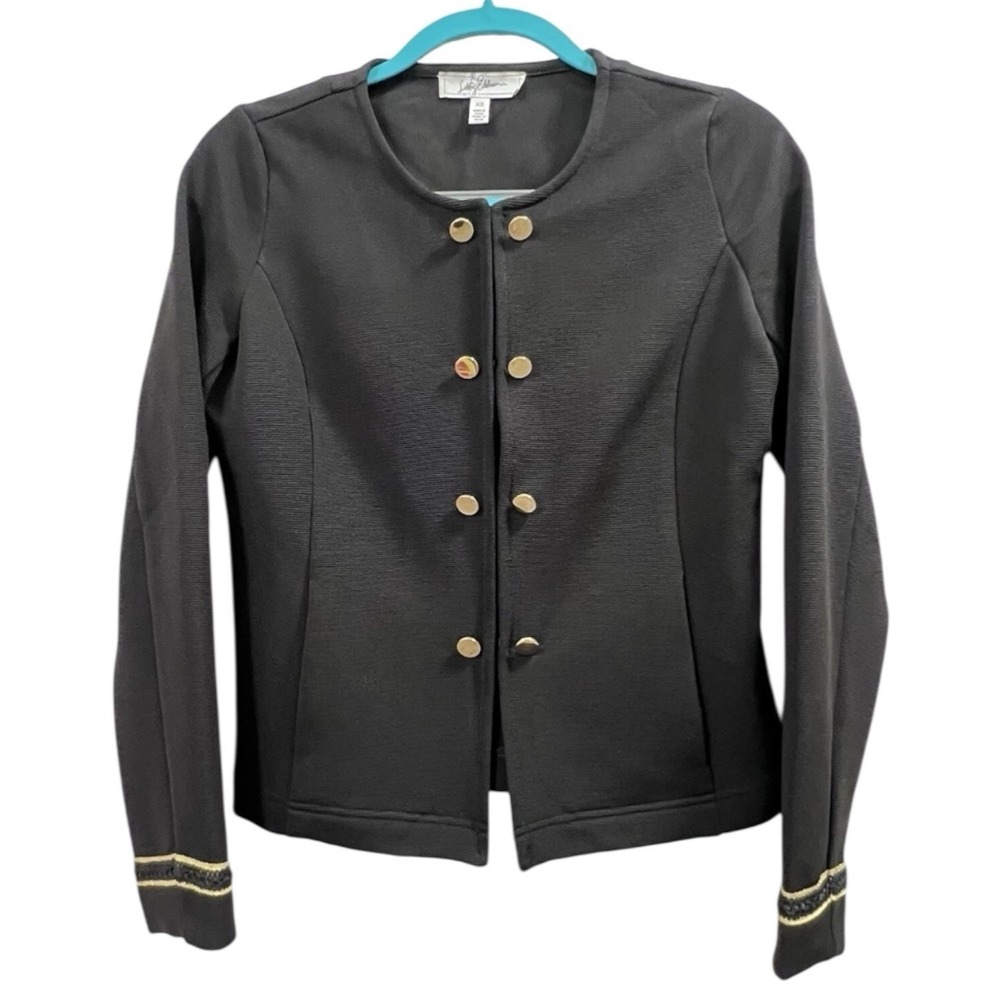 Libby Edelman Gold Button‎ Military Band Sailor Jacket Blazer Heavyweight LARGE